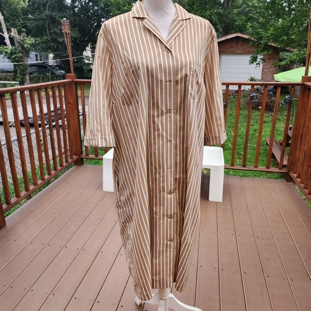Women's Plus size Casual Stripes shirt dress B2